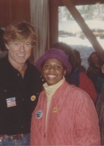 Leslie Harris with Redford