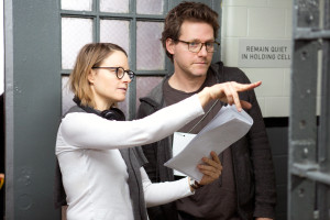 Director Jodie Foster (L) behind the scenes of NetflixÕs ÒOrange is the New BlackÓ Season 2. Photo credit: Jessica Miglio for Netflix.